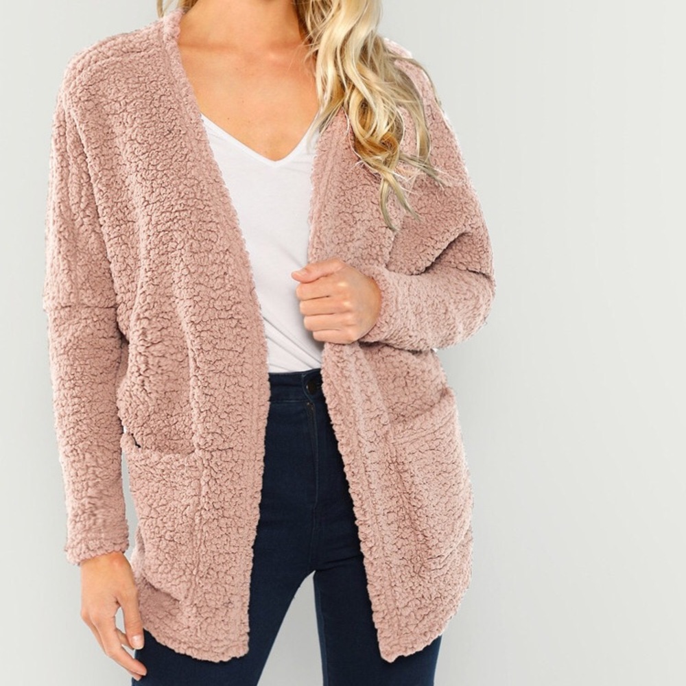 Open Front Teddy Sweater
